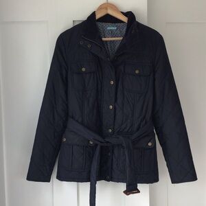 J. McLaughlin Quilted Belted Jacket in Navy